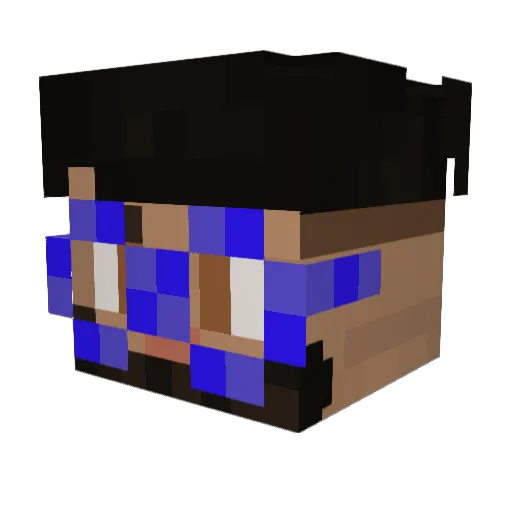 PiruKorex Minecraft avatar head, 3D render