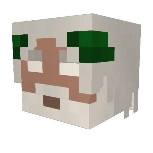 Piscatrio Minecraft avatar head, 3D render