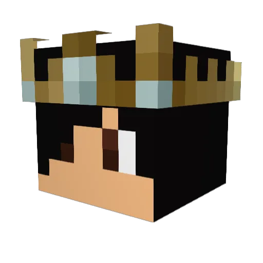 Pisceous Minecraft avatar head, 3D render