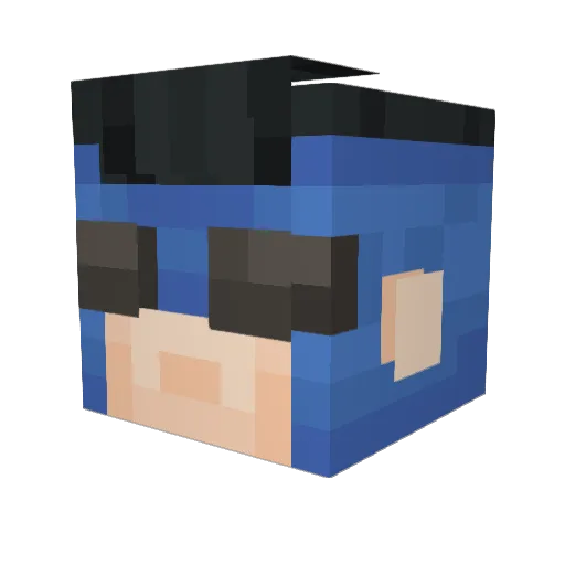 PishFish Minecraft avatar head, 3D render