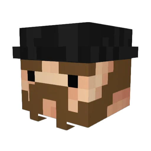 Pishlz Minecraft avatar head, 3D render