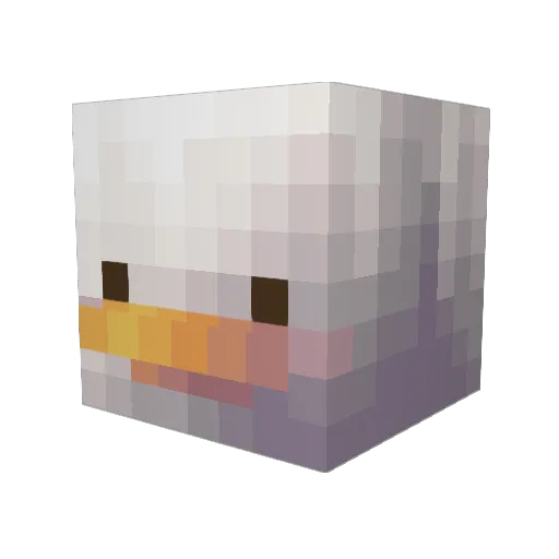 Pisib Minecraft avatar head, 3D render