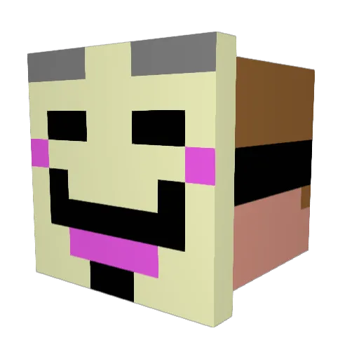 Pisle2twisle Minecraft avatar head, 3D render
