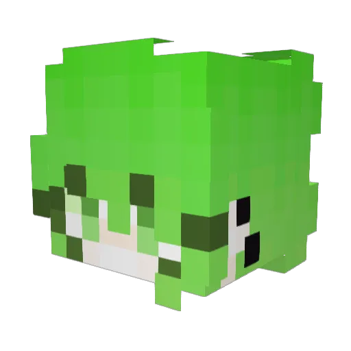 Pistachurroh Minecraft avatar head, 3D render