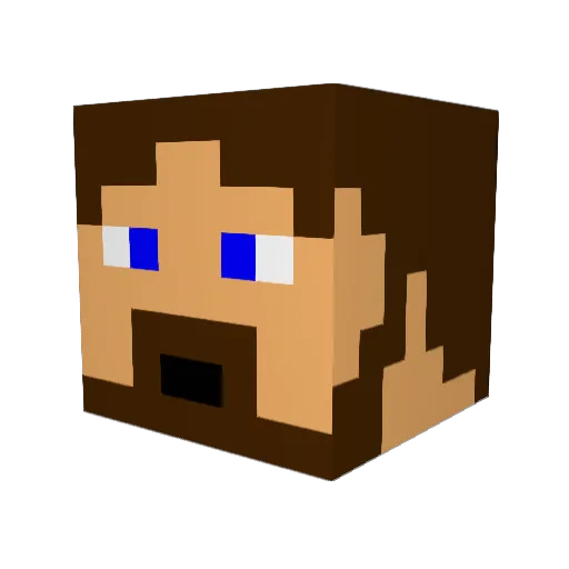 PistolSwitch Minecraft avatar head, 3D render