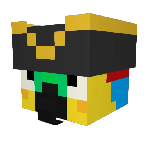 PitParrot_ Minecraft avatar head, 3D render