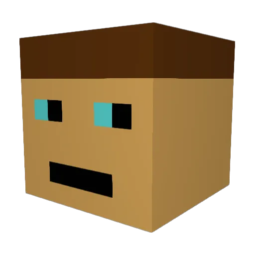 PitaHumos Minecraft avatar head, 3D render