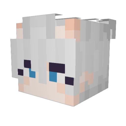 Pitavi_Vtuber Minecraft avatar head, 3D render