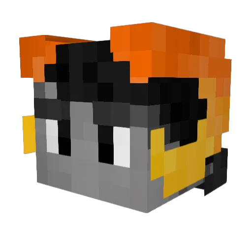 PitchVantablack Minecraft avatar head, 3D render