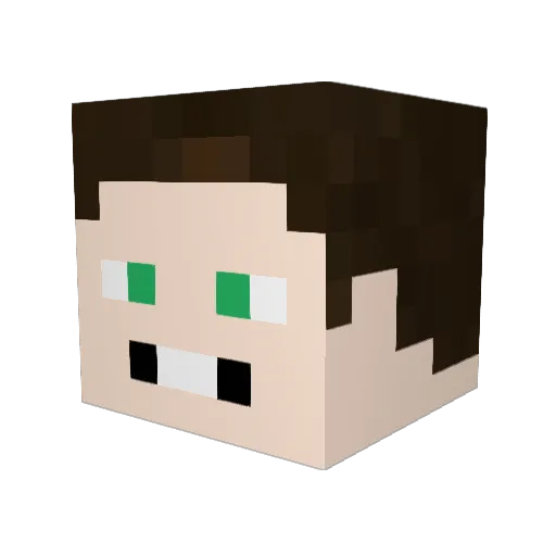 Piteraf Minecraft avatar head, 3D render
