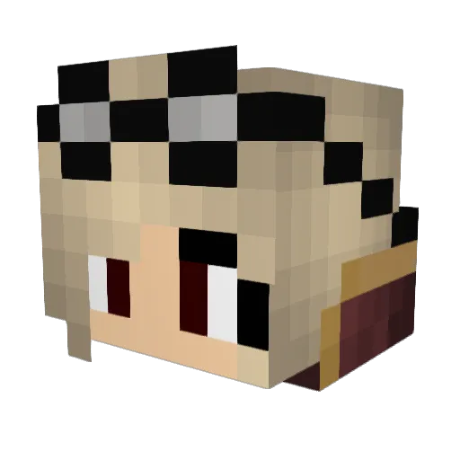 Pitipoww Minecraft avatar head, 3D render