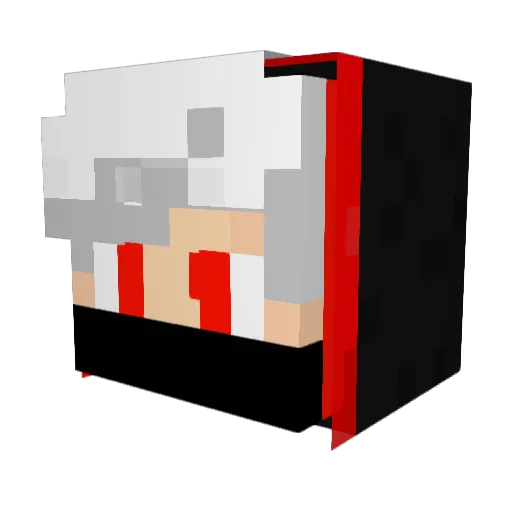 Pitlom Minecraft avatar head, 3D render