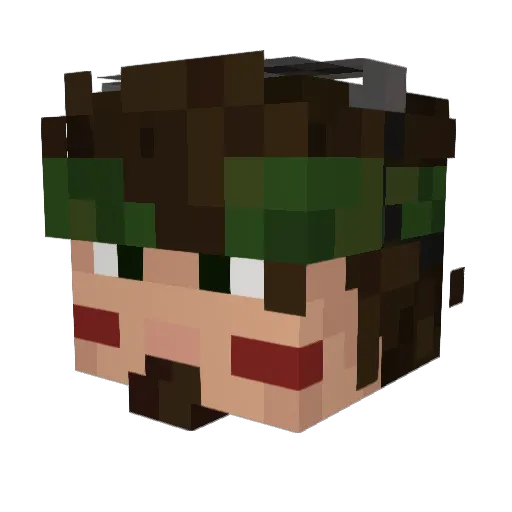 Pitonixrex Minecraft avatar head, 3D render