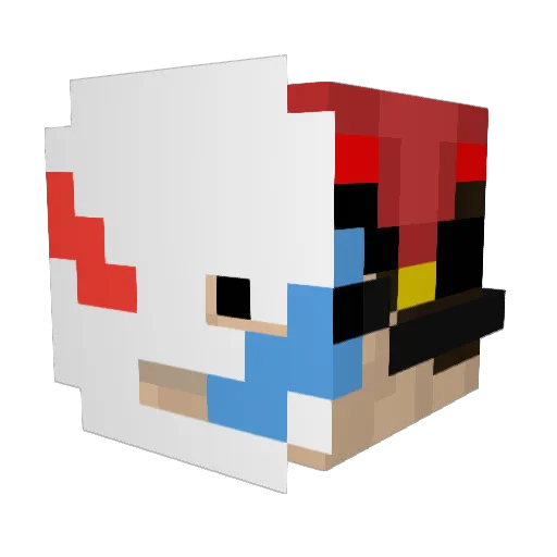Pitossss Minecraft avatar head, 3D render