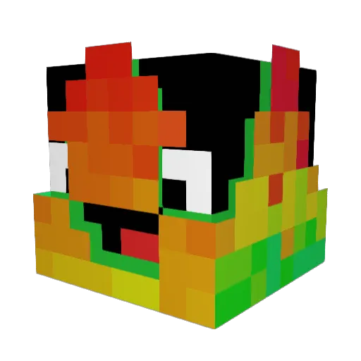 PitronGaymer Minecraft avatar head, 3D render