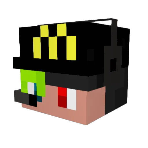 Pitsoneq Minecraft avatar head, 3D render
