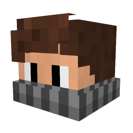 Pitterke Minecraft avatar head, 3D render