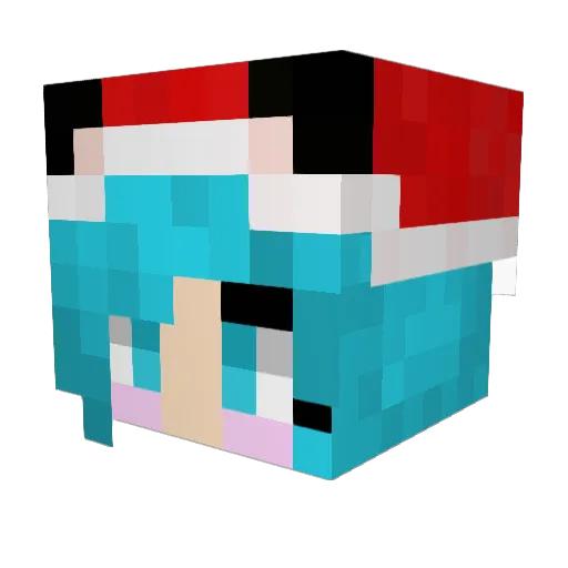 Pitufina Minecraft avatar head, 3D render