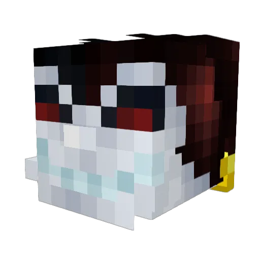 PiuHU Minecraft avatar head, 3D render