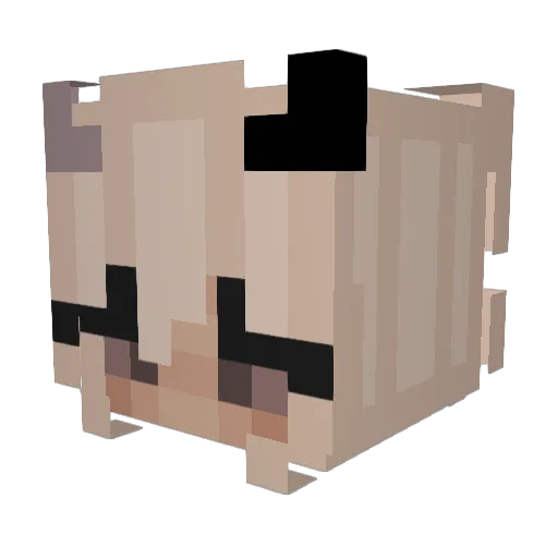 Pivolt Minecraft avatar head, 3D render