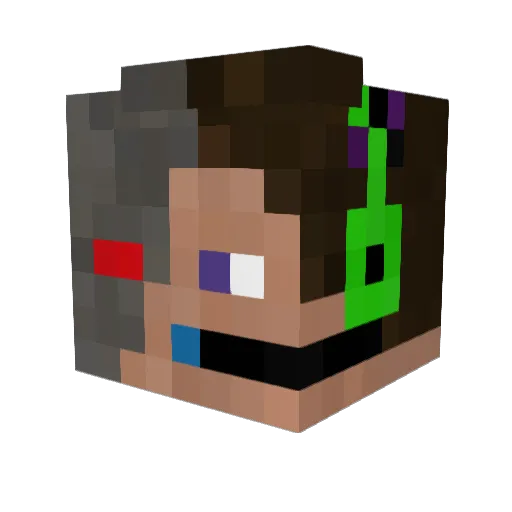 Pix3lkriger Minecraft avatar head, 3D render