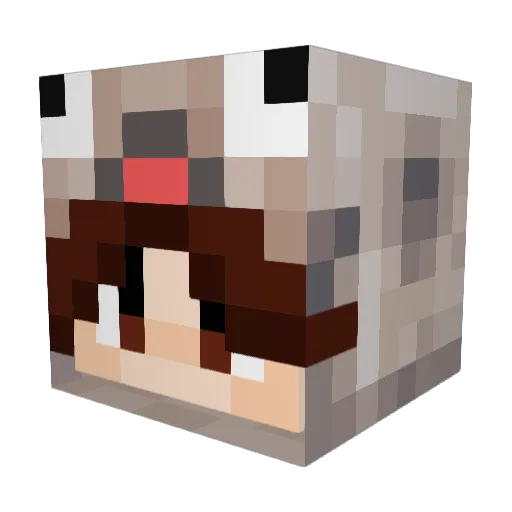 PixPug Minecraft avatar head, 3D render