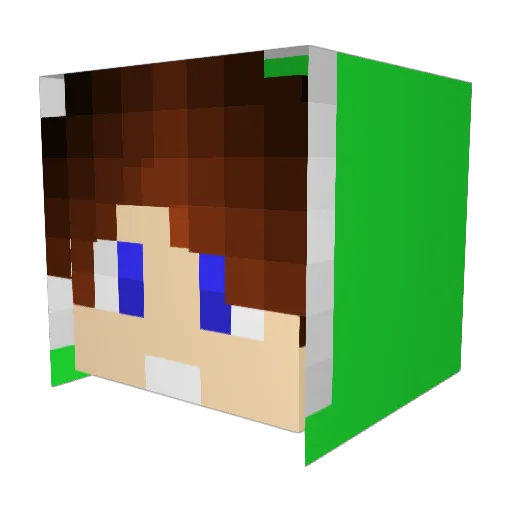Pix_C Minecraft avatar head, 3D render