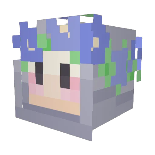 Pix_Vision Minecraft avatar head, 3D render