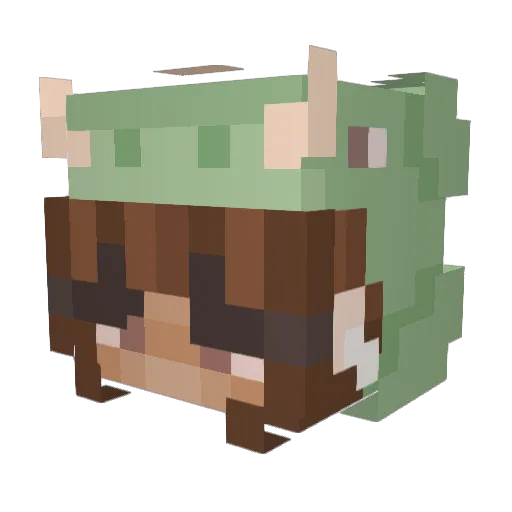 Pixalpixie Minecraft avatar head, 3D render
