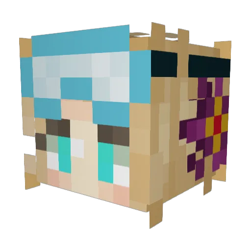 Pixar_Llama Minecraft avatar head, 3D render
