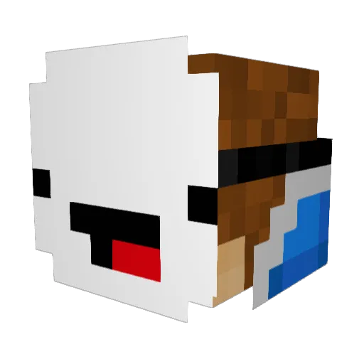 Pixegonal Minecraft avatar head, 3D render