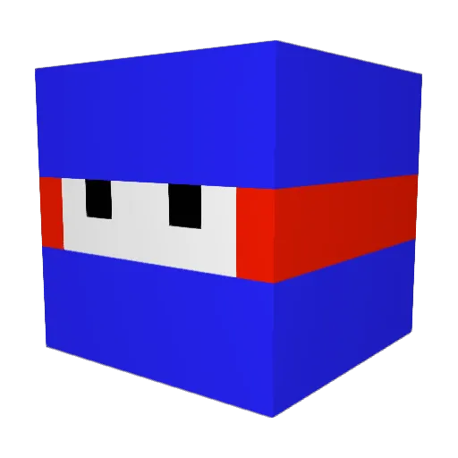 Pixel109 Minecraft avatar head, 3D render