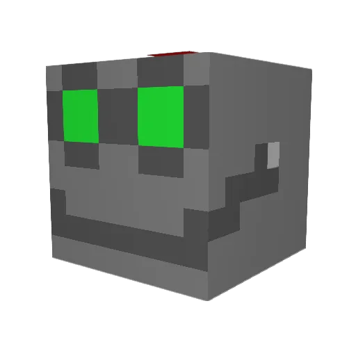 Pixel2D Minecraft avatar head, 3D render