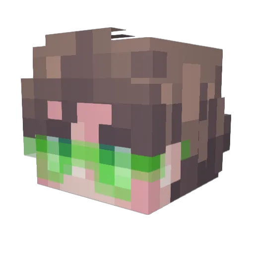 PixelBit2 Minecraft avatar head, 3D render