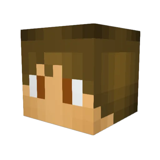 PixelBot100 Minecraft avatar head, 3D render