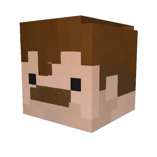 PixelBud Minecraft avatar head, 3D render