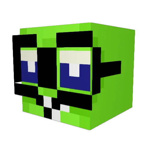 PixelCrunchX Minecraft avatar head, 3D render
