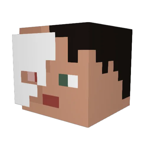 PixelDavits Minecraft avatar head, 3D render