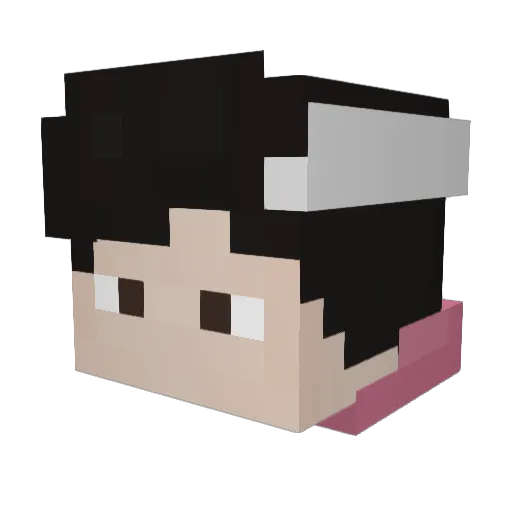 PixelDews Minecraft avatar head, 3D render