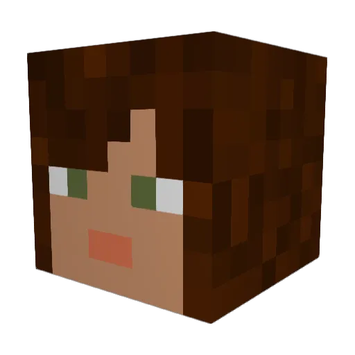 PixelDolly Minecraft avatar head, 3D render