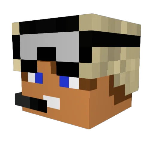 PixelGameA Minecraft avatar head, 3D render