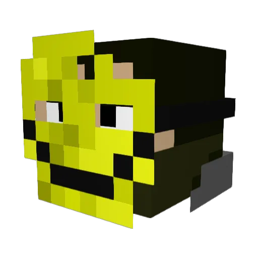 PixelKroma Minecraft avatar head, 3D render