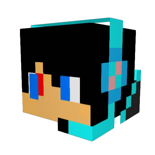 PixelMan_Inter Minecraft avatar head, 3D render