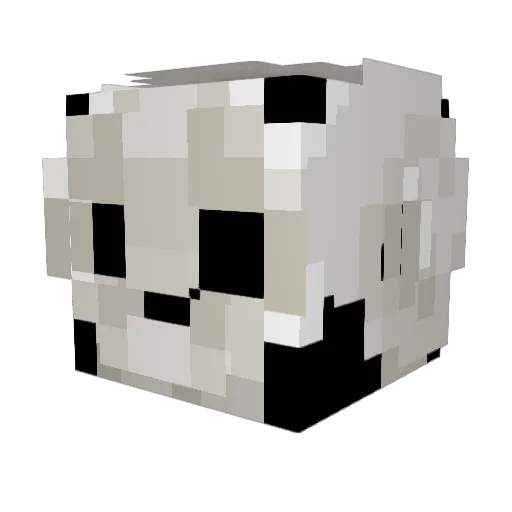 PixelMort Minecraft avatar head, 3D render