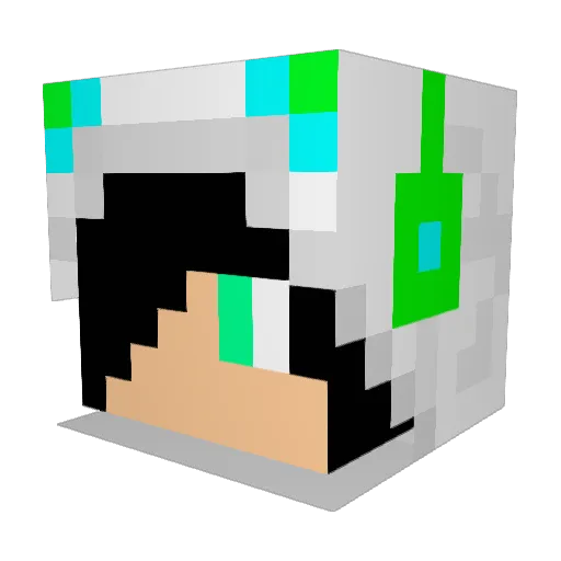PixelNeon45 Minecraft avatar head, 3D render
