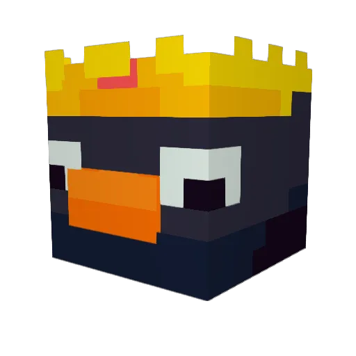 PixelPingu2 Minecraft avatar head, 3D render