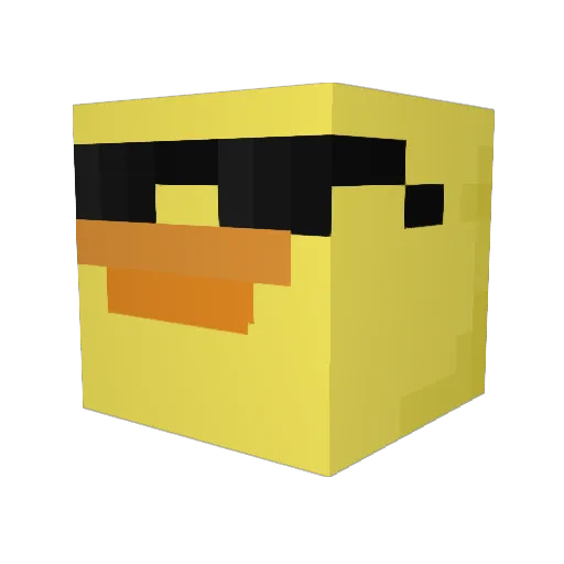 PixelQuack Minecraft avatar head, 3D render