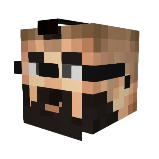 PixelRage9001 Minecraft avatar head, 3D render