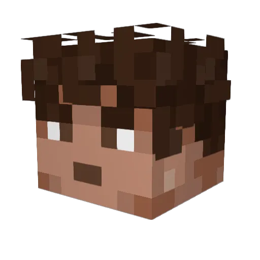 PixelRiyu Minecraft avatar head, 3D render