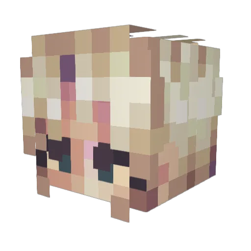PixelSnake_ Minecraft avatar head, 3D render